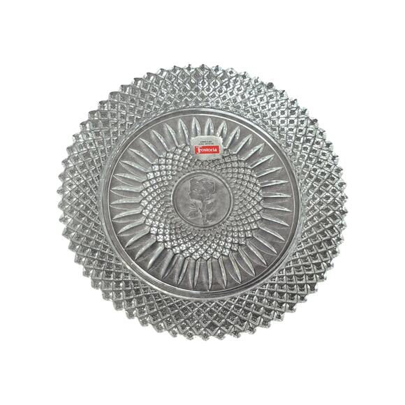 Avon American Lead Crystal Fostoria Glass Collectible Plates Door Knocker & Rose - Picture 6 of 12